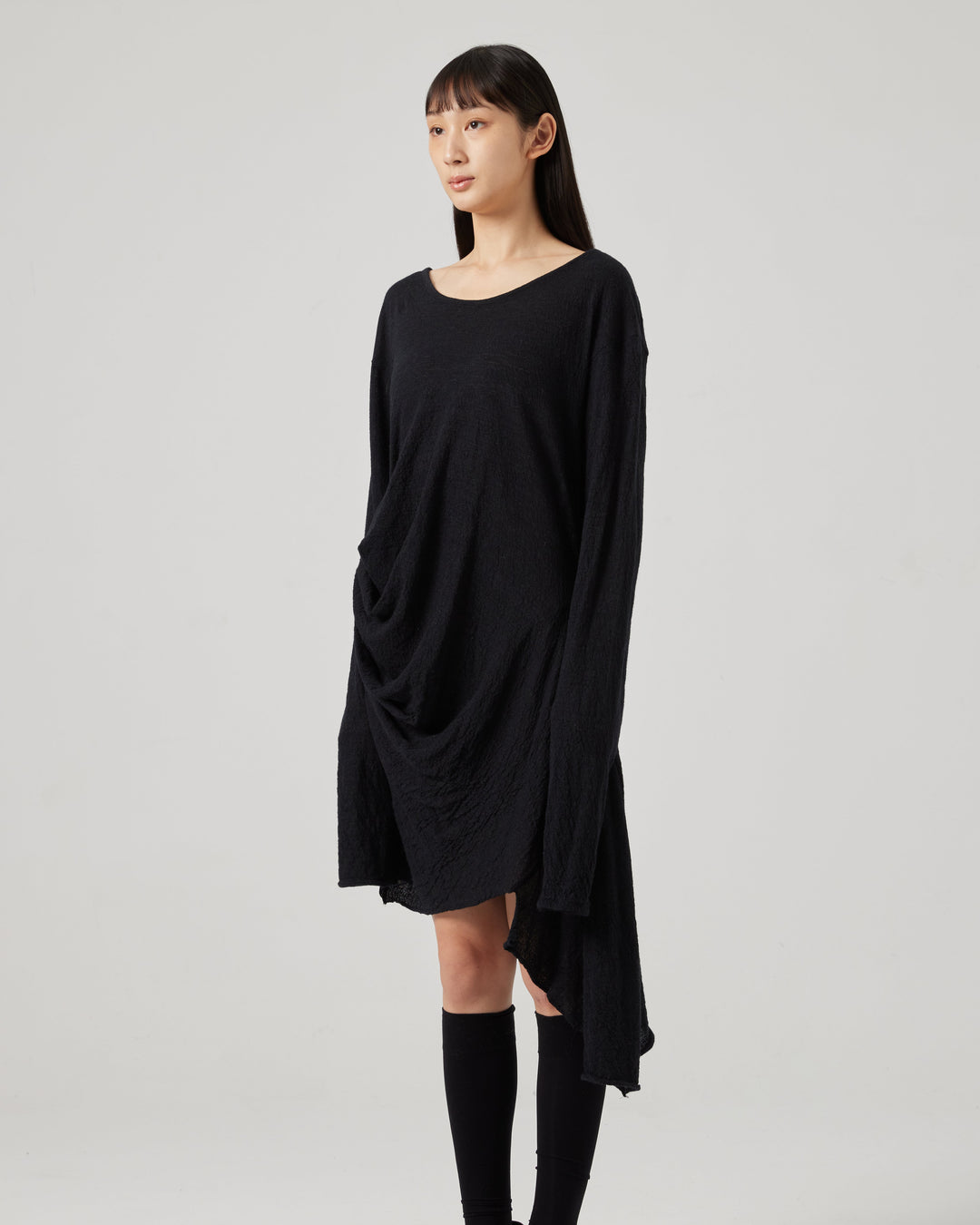 Hand Dyed Long Sleeves Asymmetrical T-shirt