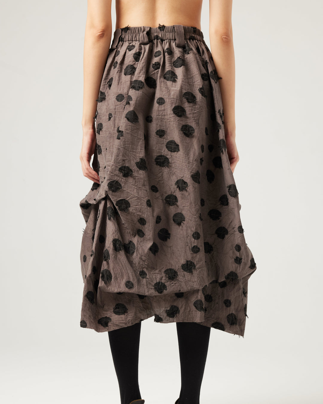 25SS HAND WOVEN POLKA DOT MIDI SKIRT