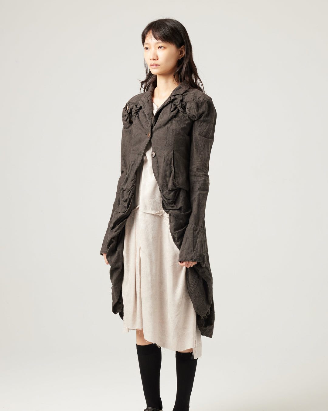 25SS HAND DYED STICHED FITTED COAT