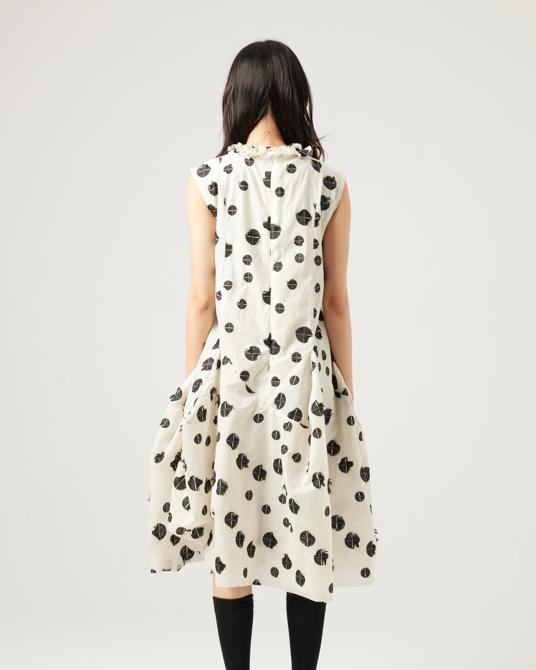 25SS HAND WOVEN POLKA DOT MIDI DRESS