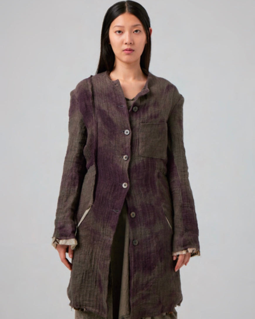 Hand Woven Rawing Collarless Jacket