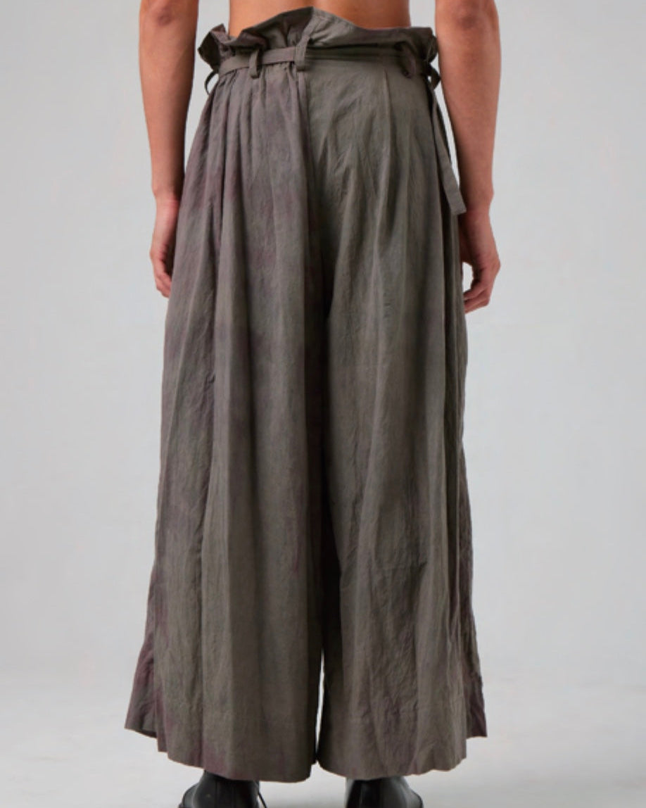 Hand Dyed Strapped Wide Legs Trouser