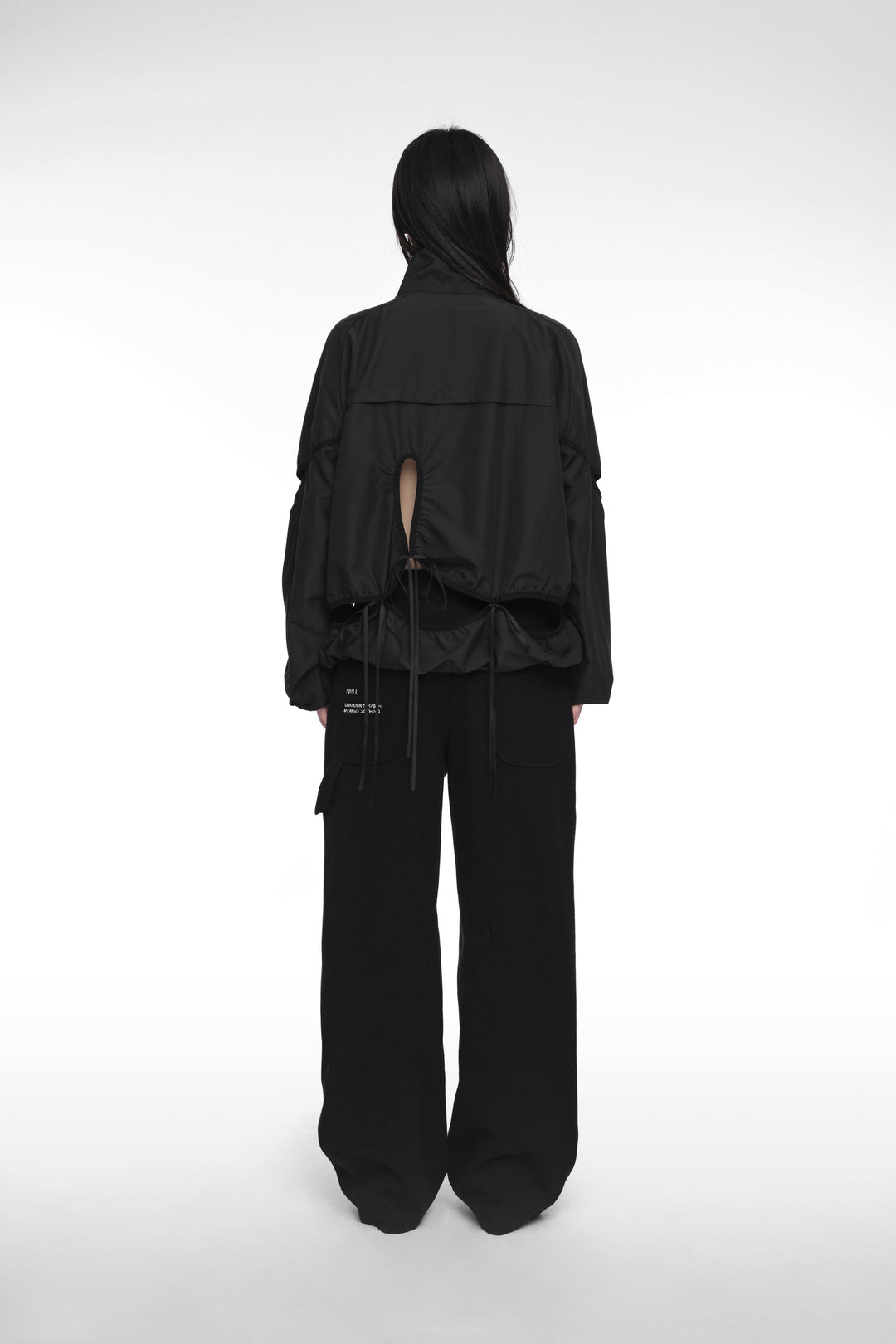 CUT-OUT WIND BREAKER (UNISEX) BLACK