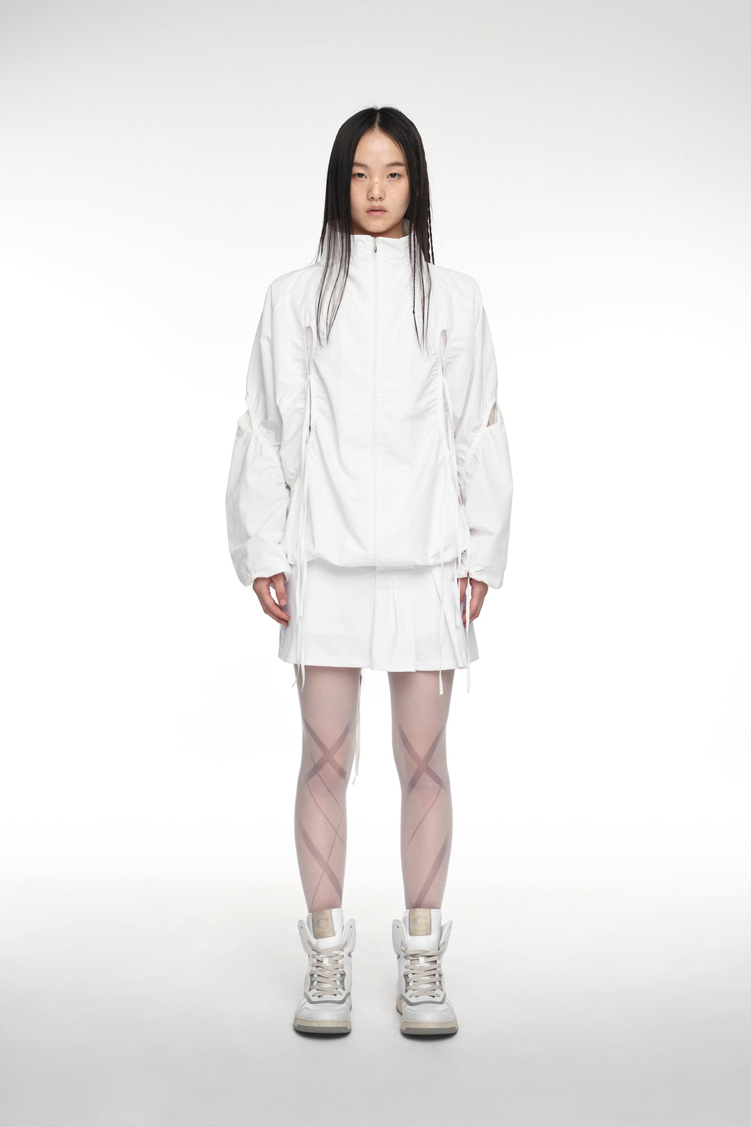 CUT-OUT WIND BREAKER (UNISEX) WHITE