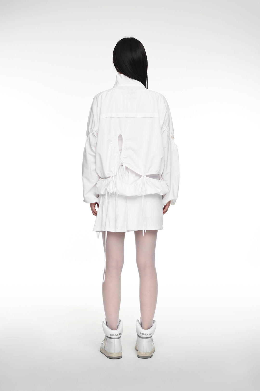 CUT-OUT WIND BREAKER (UNISEX) WHITE