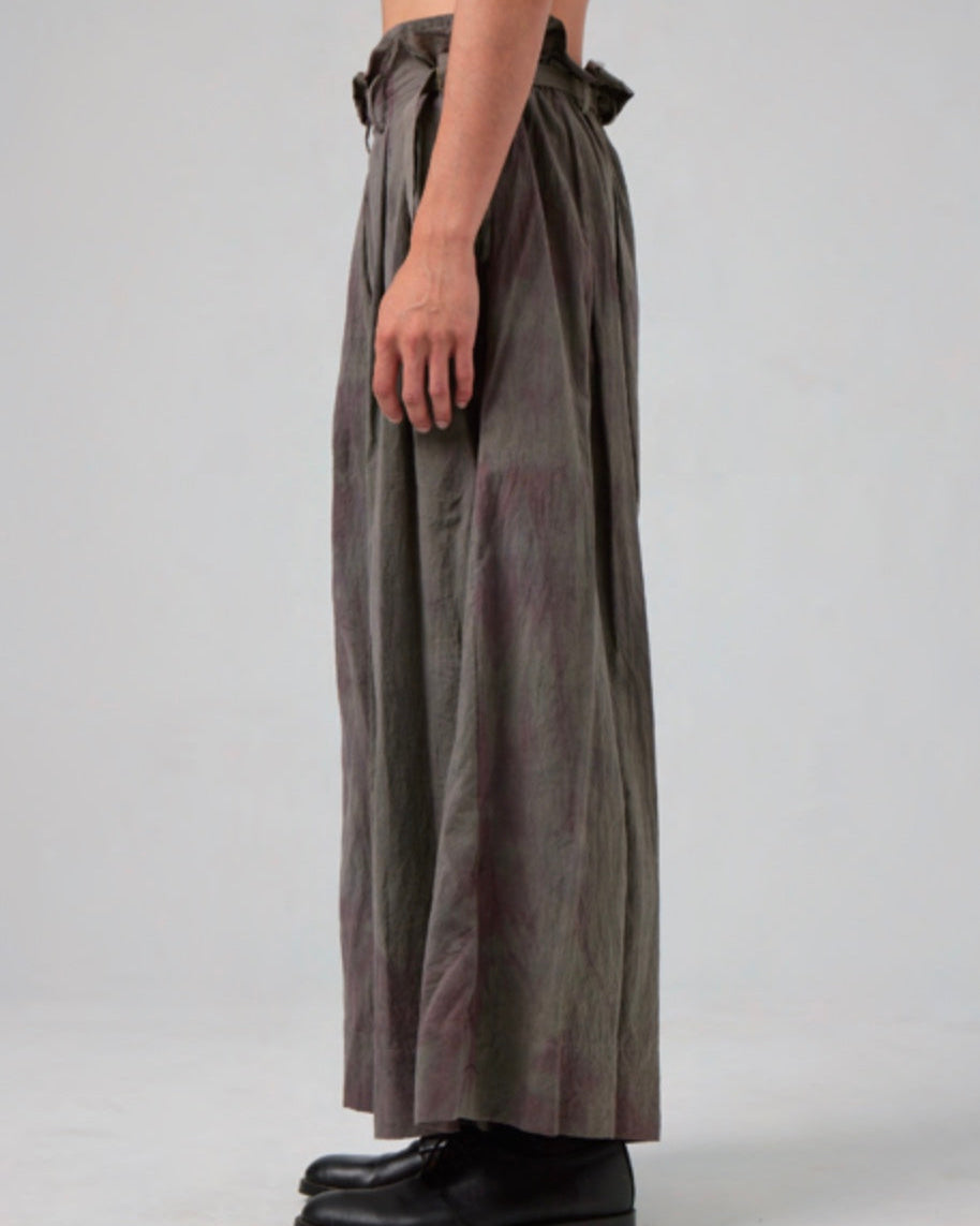 Hand Dyed Strapped Wide Legs Trouser