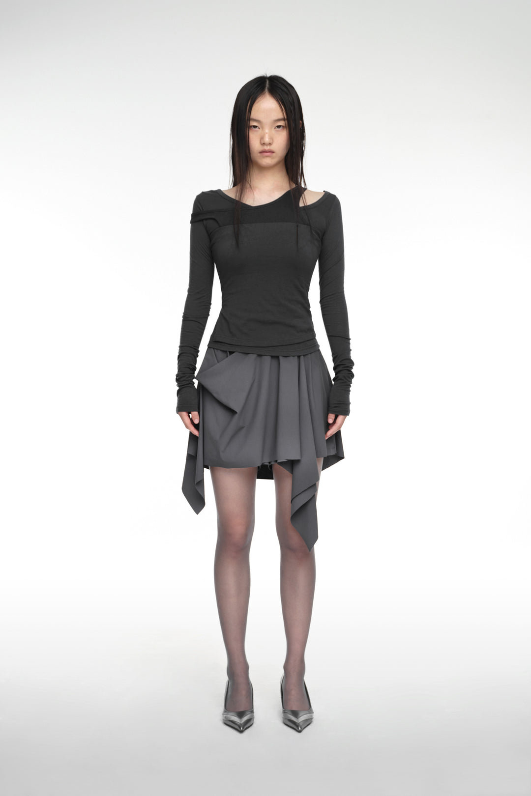 FLOW DRAPING SHORTS CHARCOAL