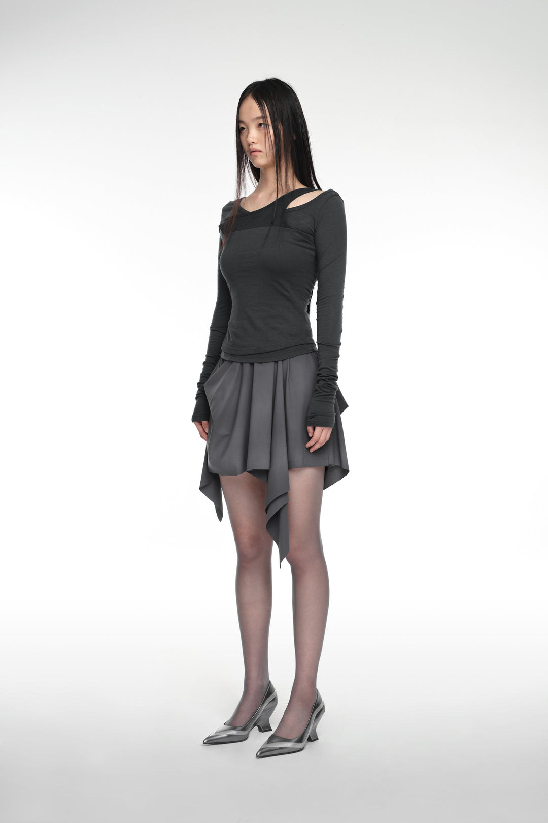 FLOW DRAPING SHORTS CHARCOAL