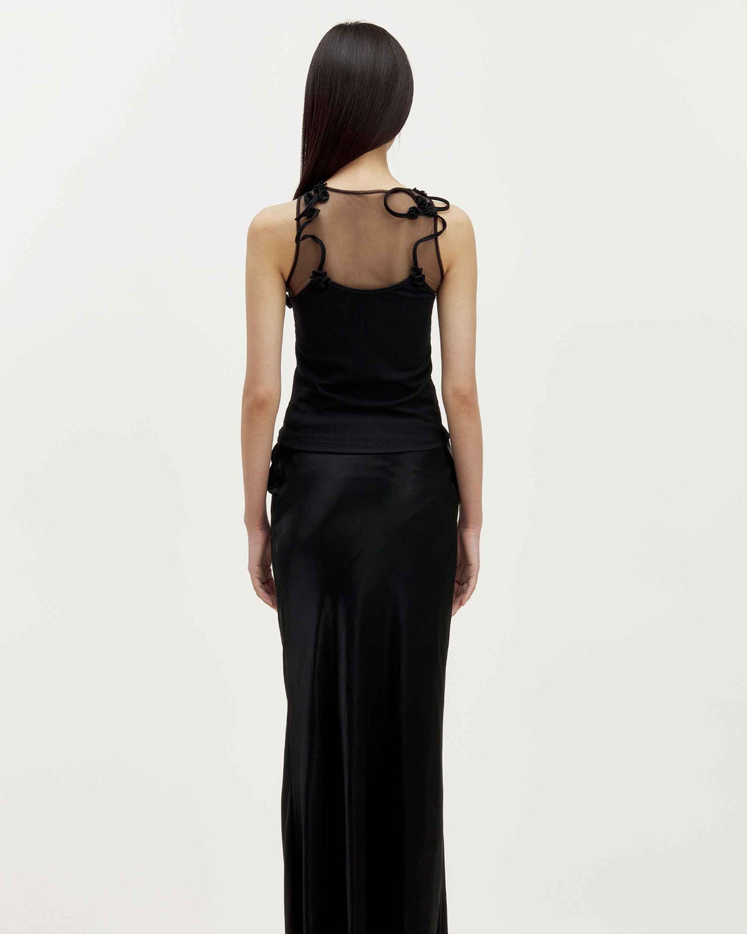MARRKNULL • Black Vine Flowers Tank Top