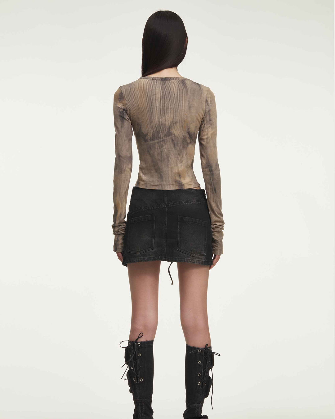 MARRKNULL • Brown Bandage Long Sleeve T-Shirt