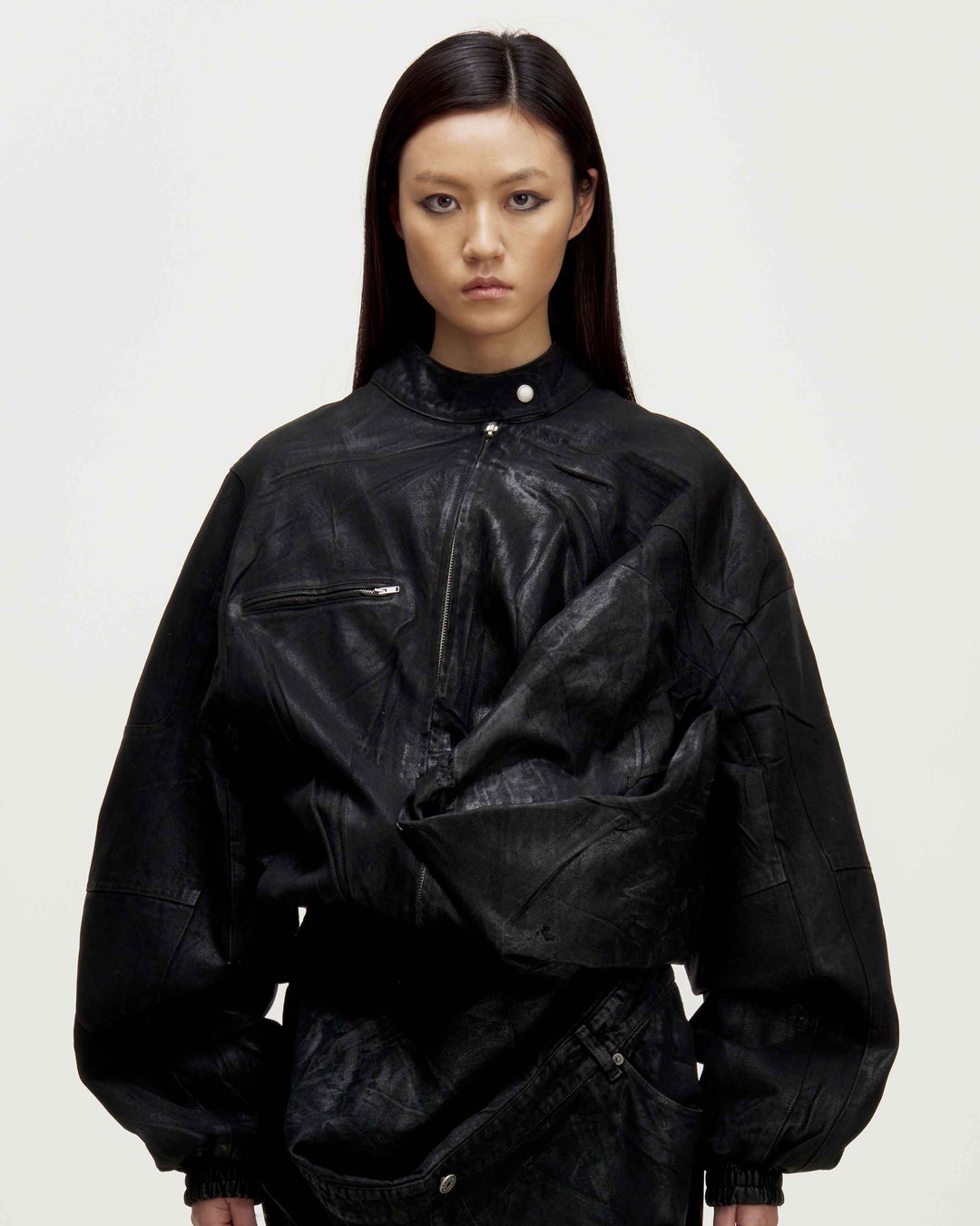 MARRKNULL • Black Dislocation Denim Jacket