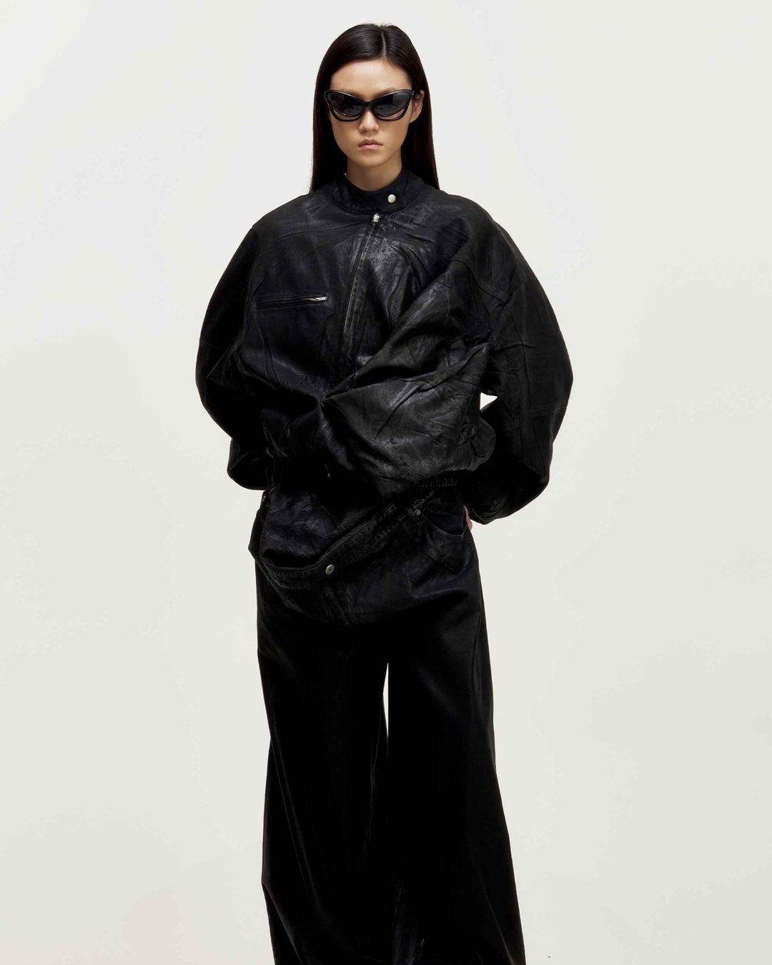 MARRKNULL • Black Dislocation Denim Jacket