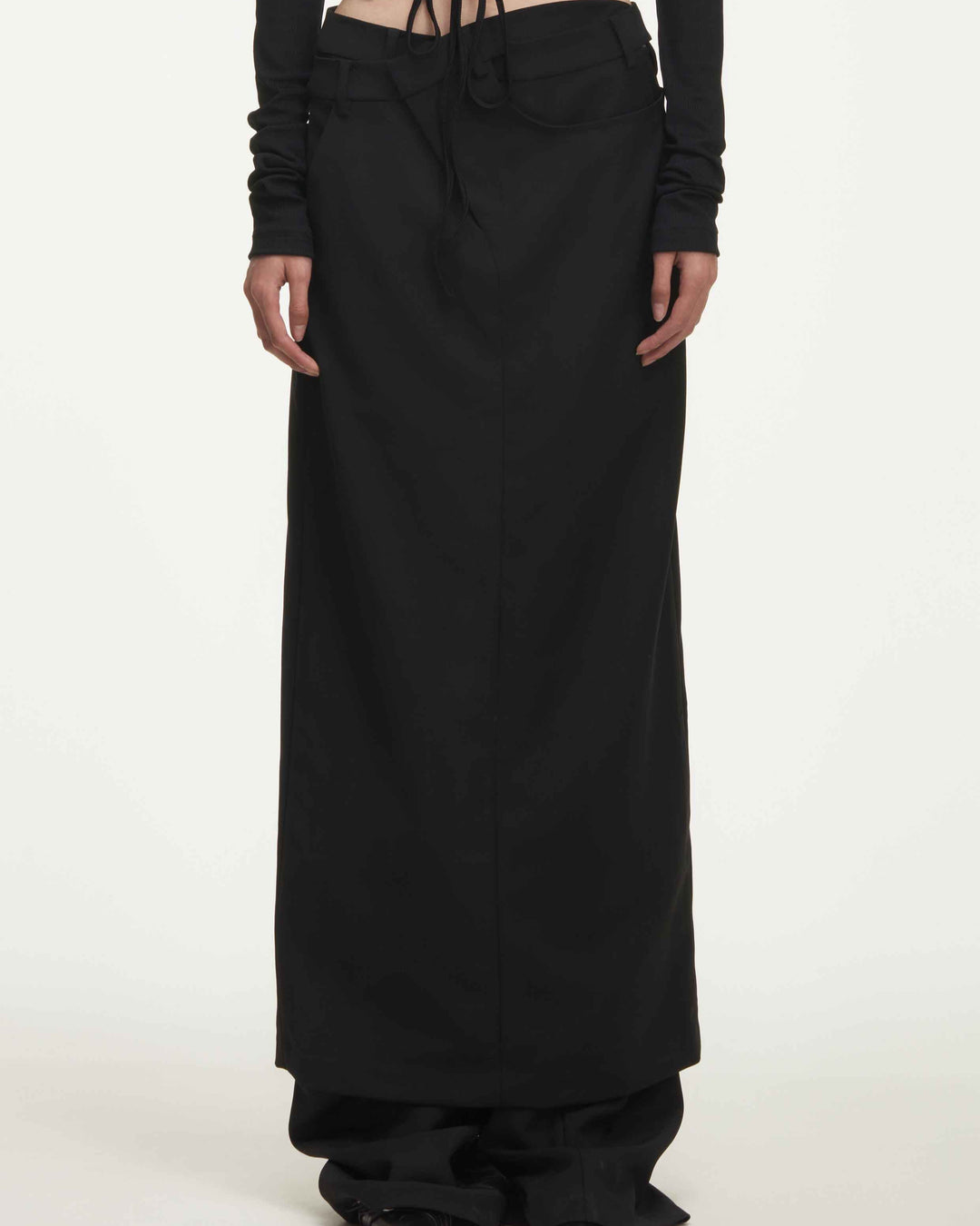 MARKNULL • Black Wrapped Skirt