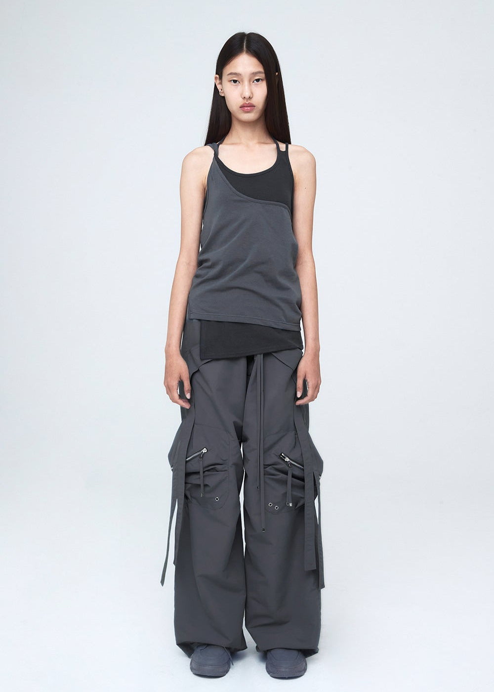 MULTIWAY LAYERED SLEEVELESS CHARCOAL