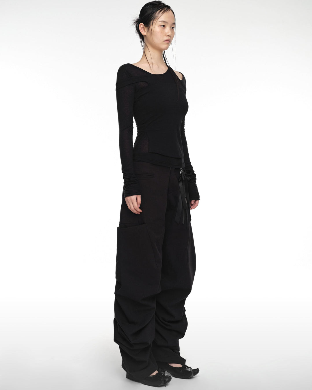 PINTUCK WIDE PANTS (UNISEX)