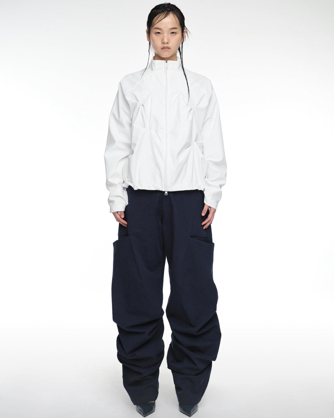 PINTUCK WIND BREAKER (UNISEX) IVORY