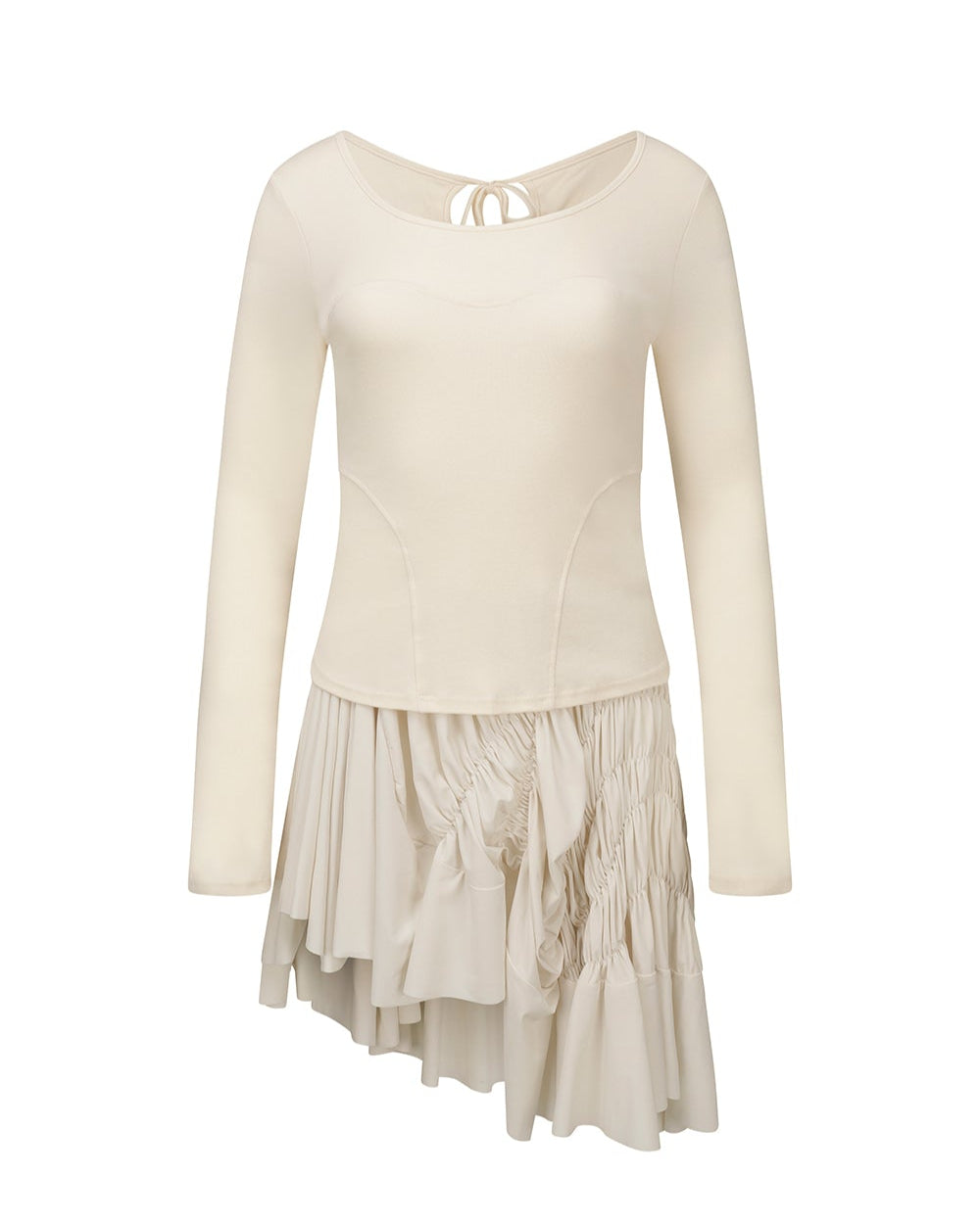 UNBALANCE MIX DRESS DUSTY YELLOW