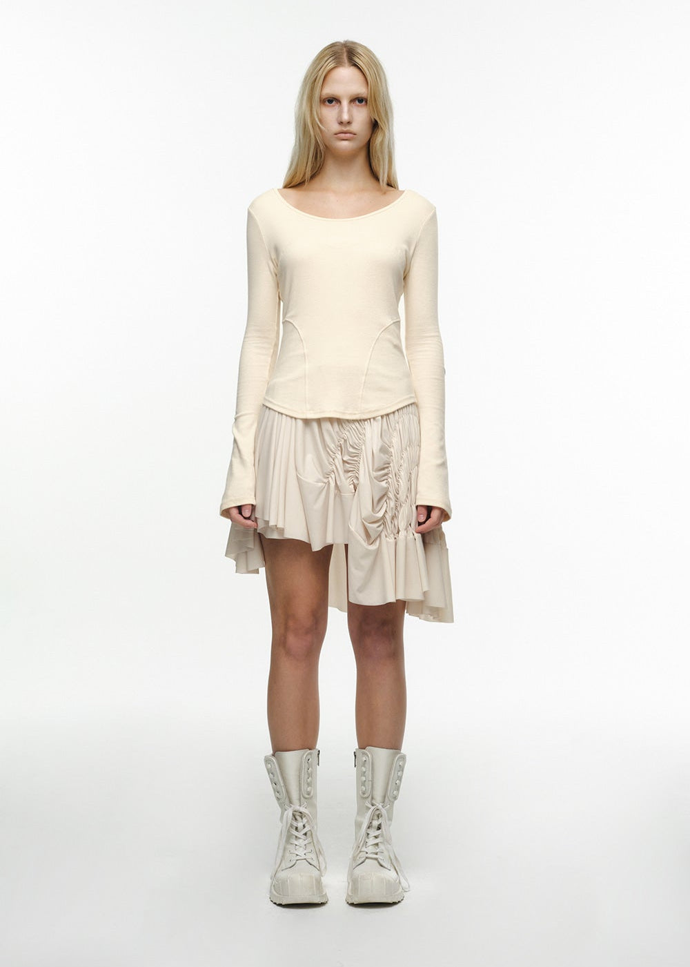 UNBALANCE MIX DRESS DUSTY YELLOW