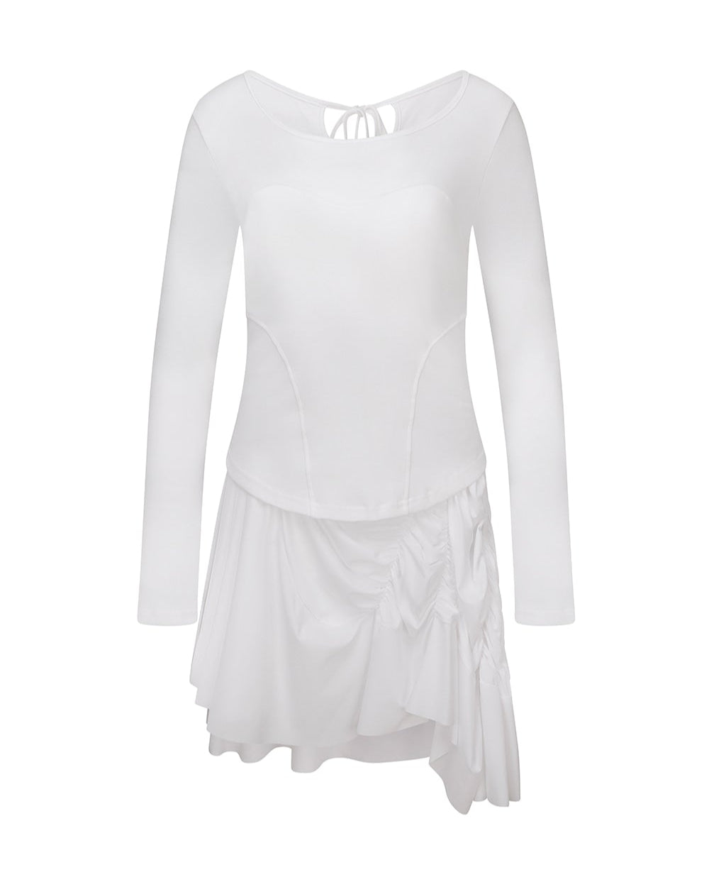 UNBALANCE MIX DRESS IVORY
