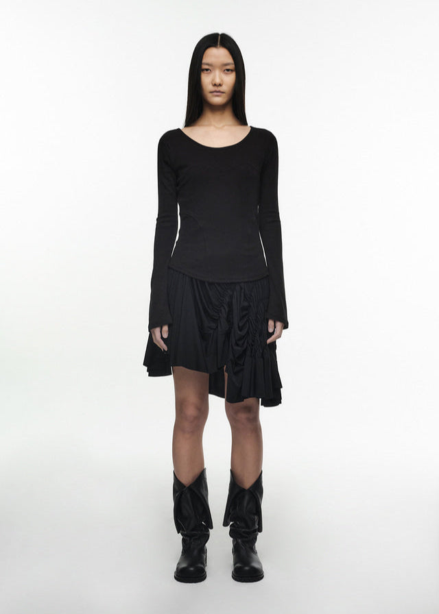 UNBALANCE MIX DRESS BLACK