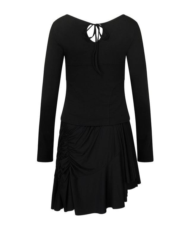 UNBALANCE MIX DRESS BLACK