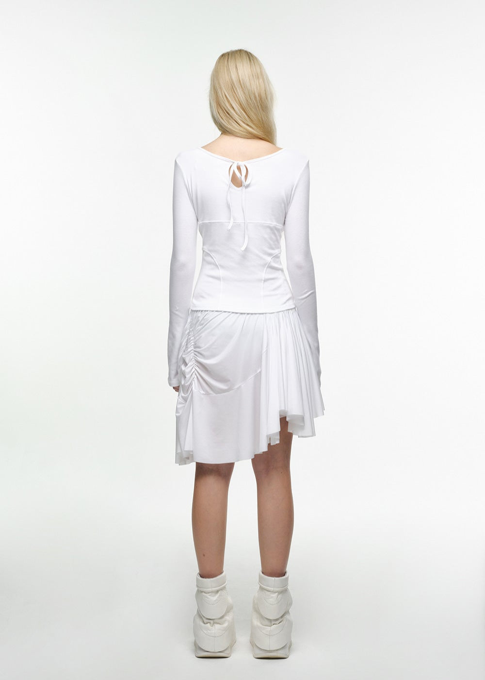 UNBALANCE MIX DRESS IVORY