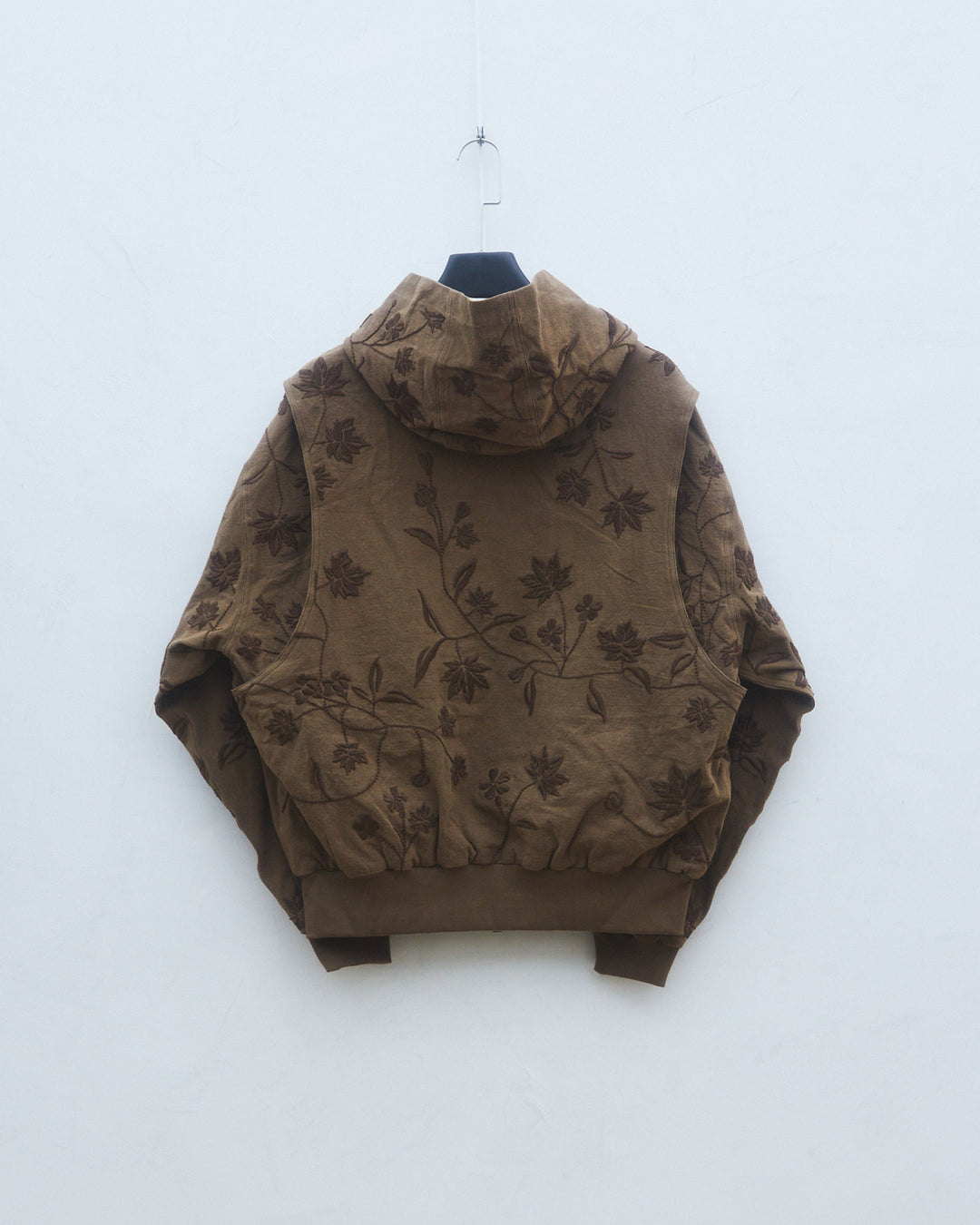 Brown Wutong Embroidered Utility Chain Jacket