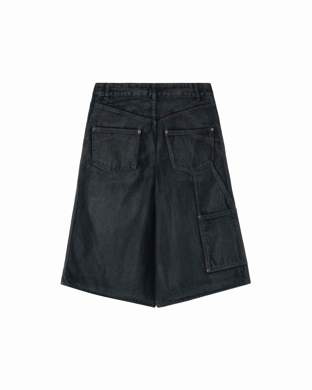 WAXED DENIM SHORTS