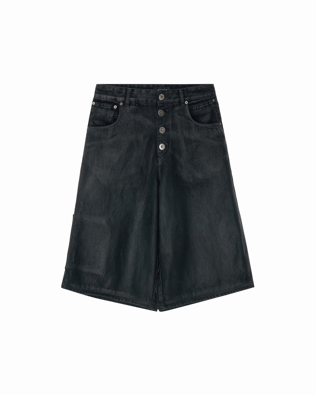 WAXED DENIM SHORTS