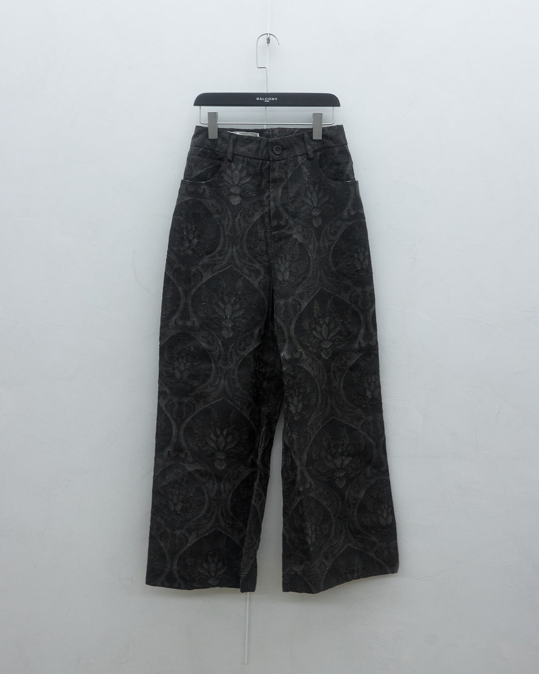Gambiered Gauze Silk Wide Fit Trousers