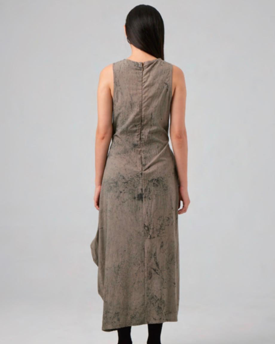 Asymmetrical Hand Dyed Strapped Dress