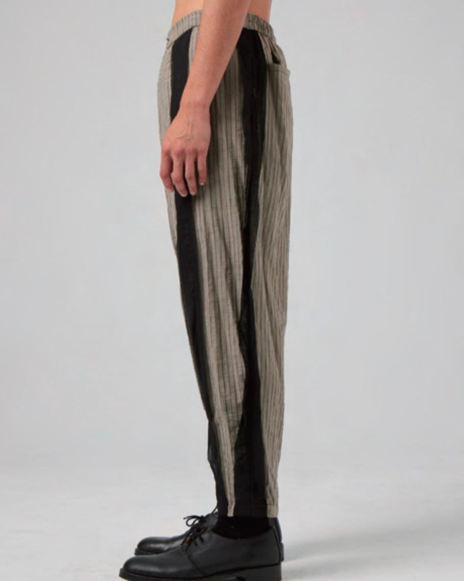 Hand Dyed Rawing Low Crotch Stripe Trousers
