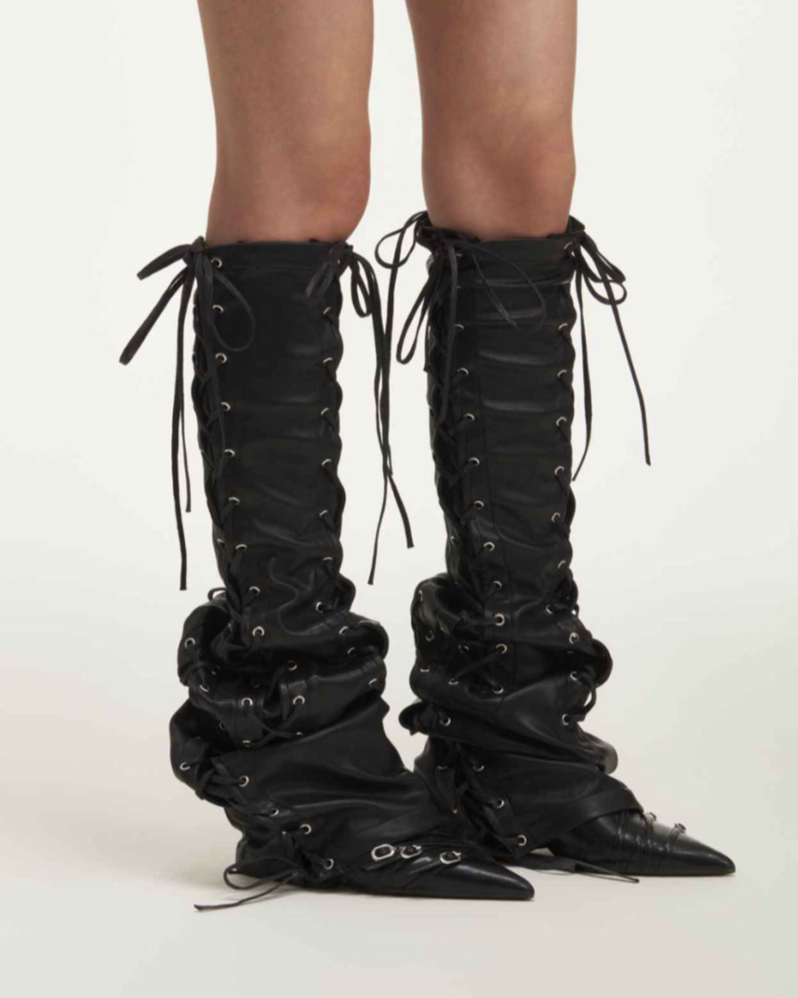MARRKNULL • Black Leather Leg Warmer