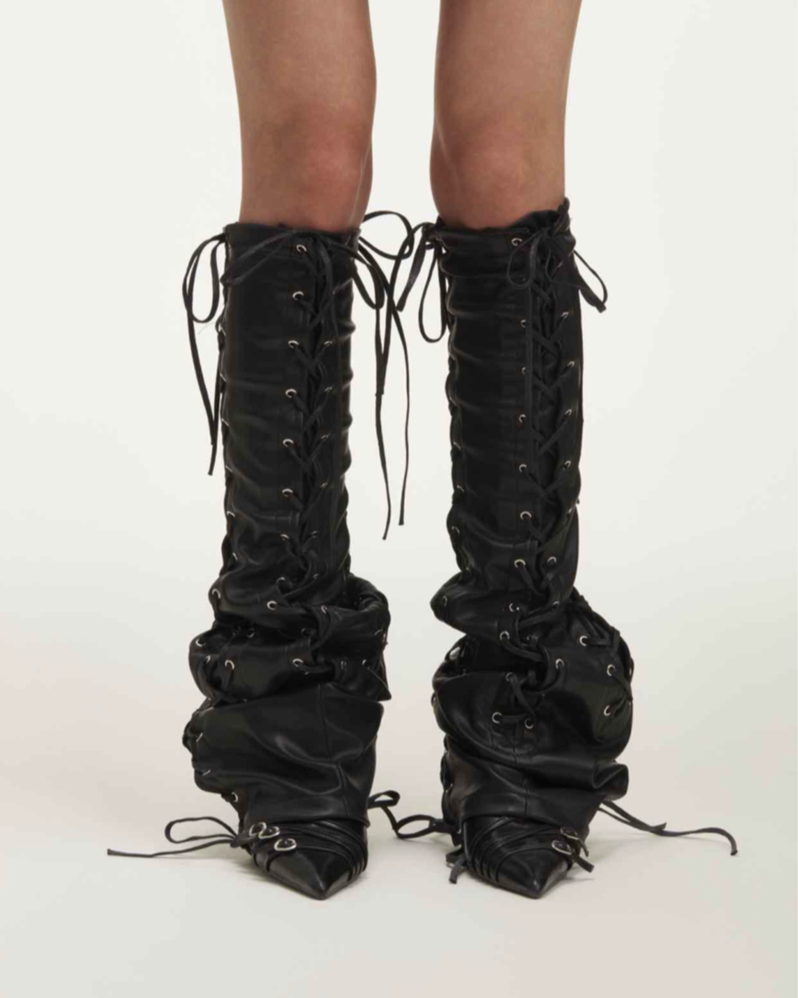 MARRKNULL • Black Leather Leg Warmer