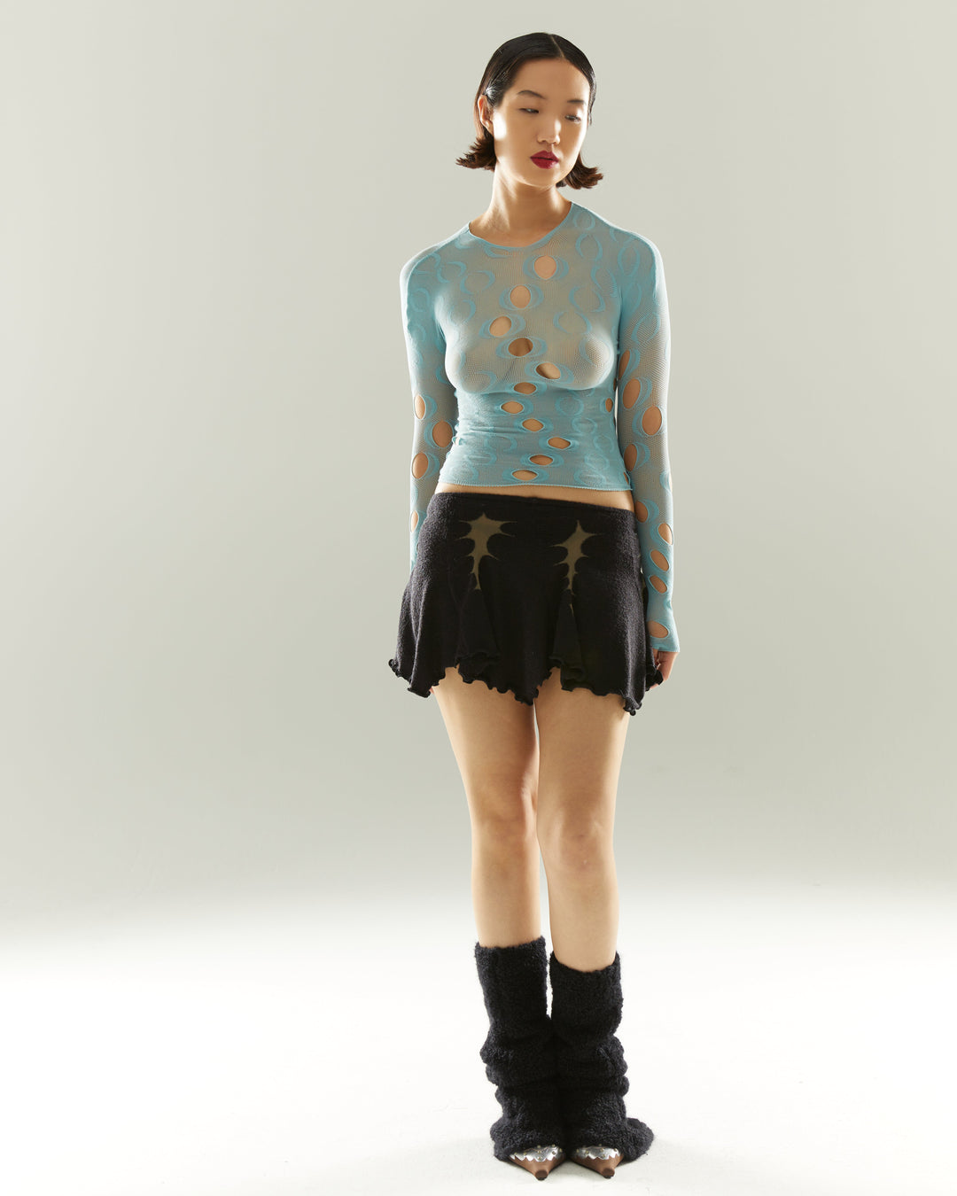Thorn Intarsia Mini Skirt