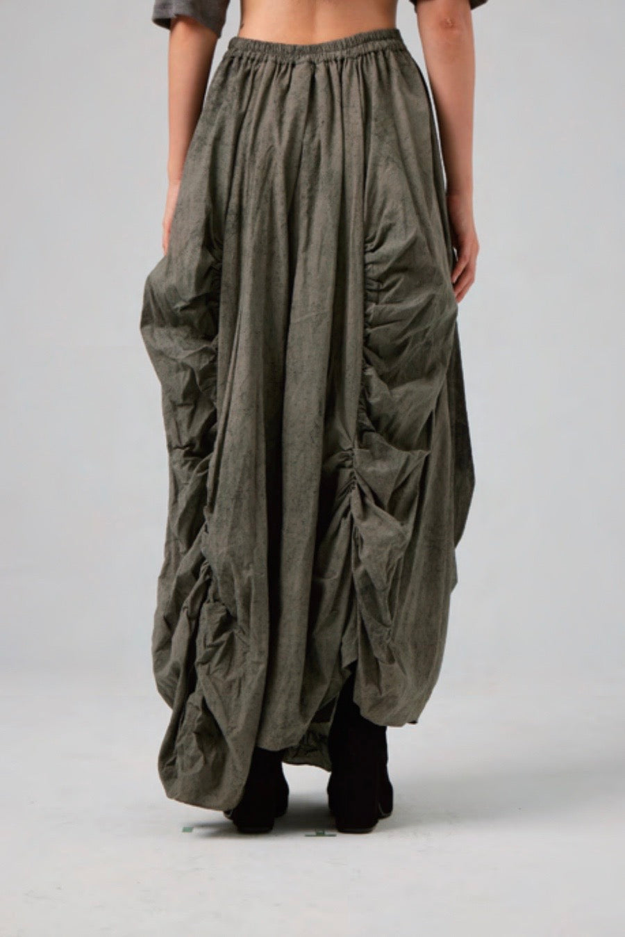 Mordant Dyed Wrinkle Maxi Skirt