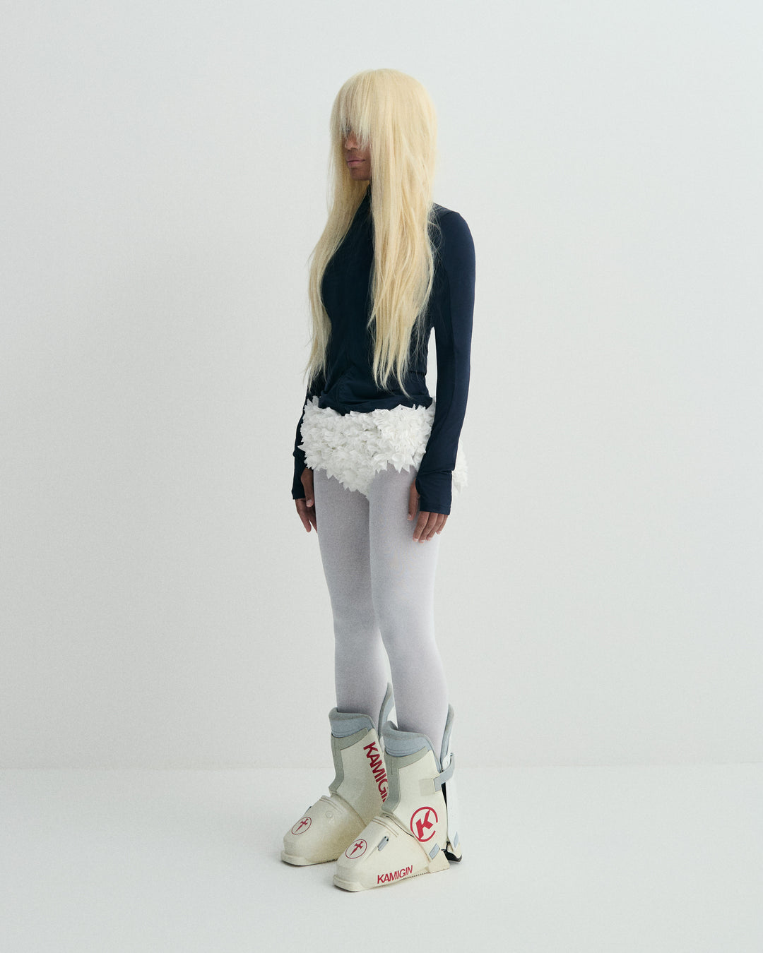Shirred Technical Long Sleeve Top