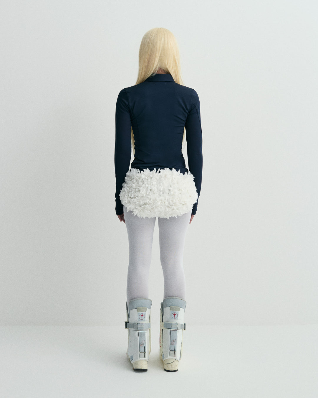 Shirred Technical Long Sleeve Top