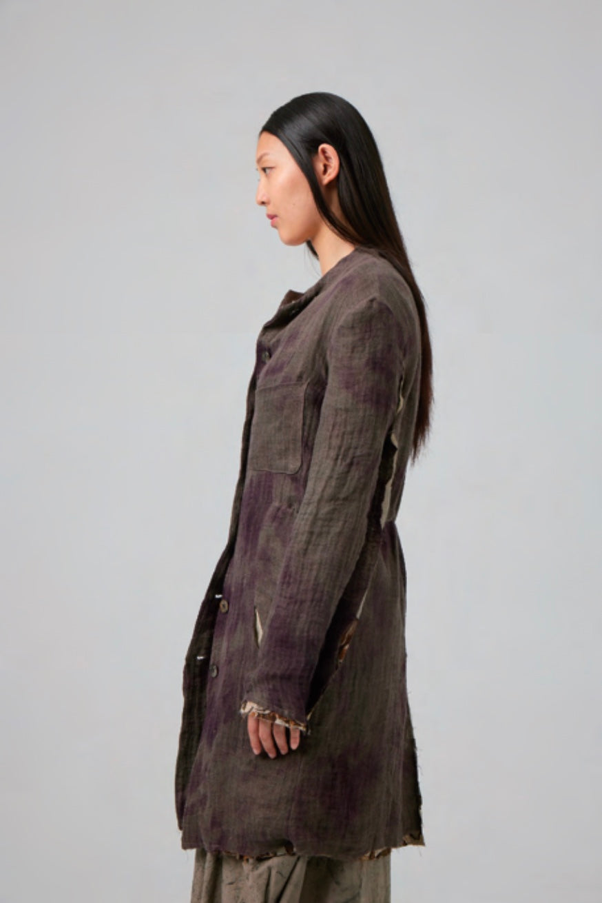 Hand Woven Rawing Collarless Jacket