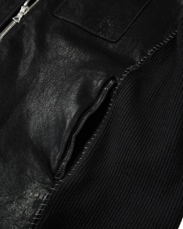 Hoodie Leather Jacket