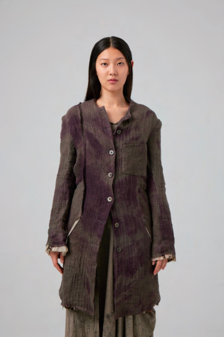 Hand Woven Rawing Collarless Jacket