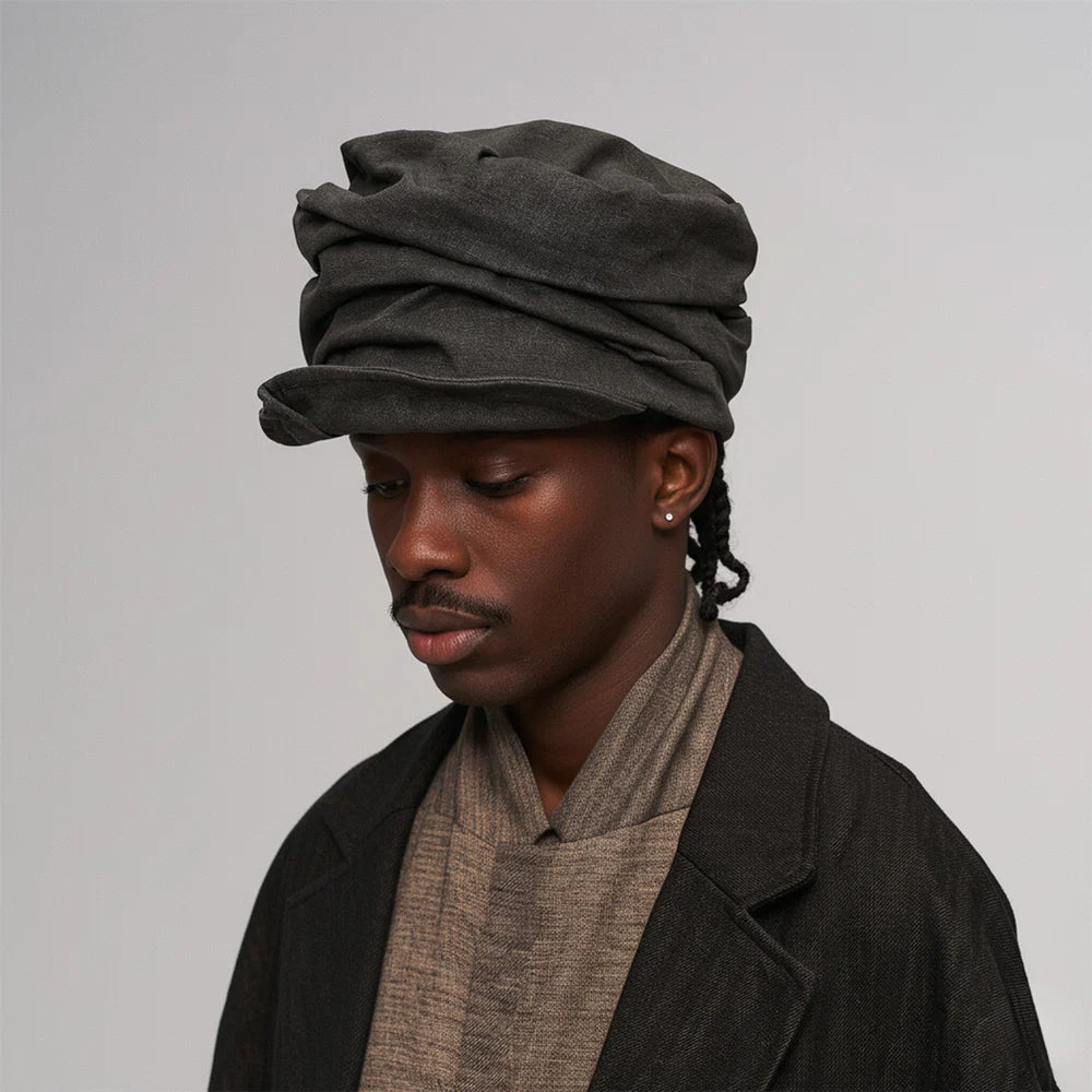 Brown layered hat