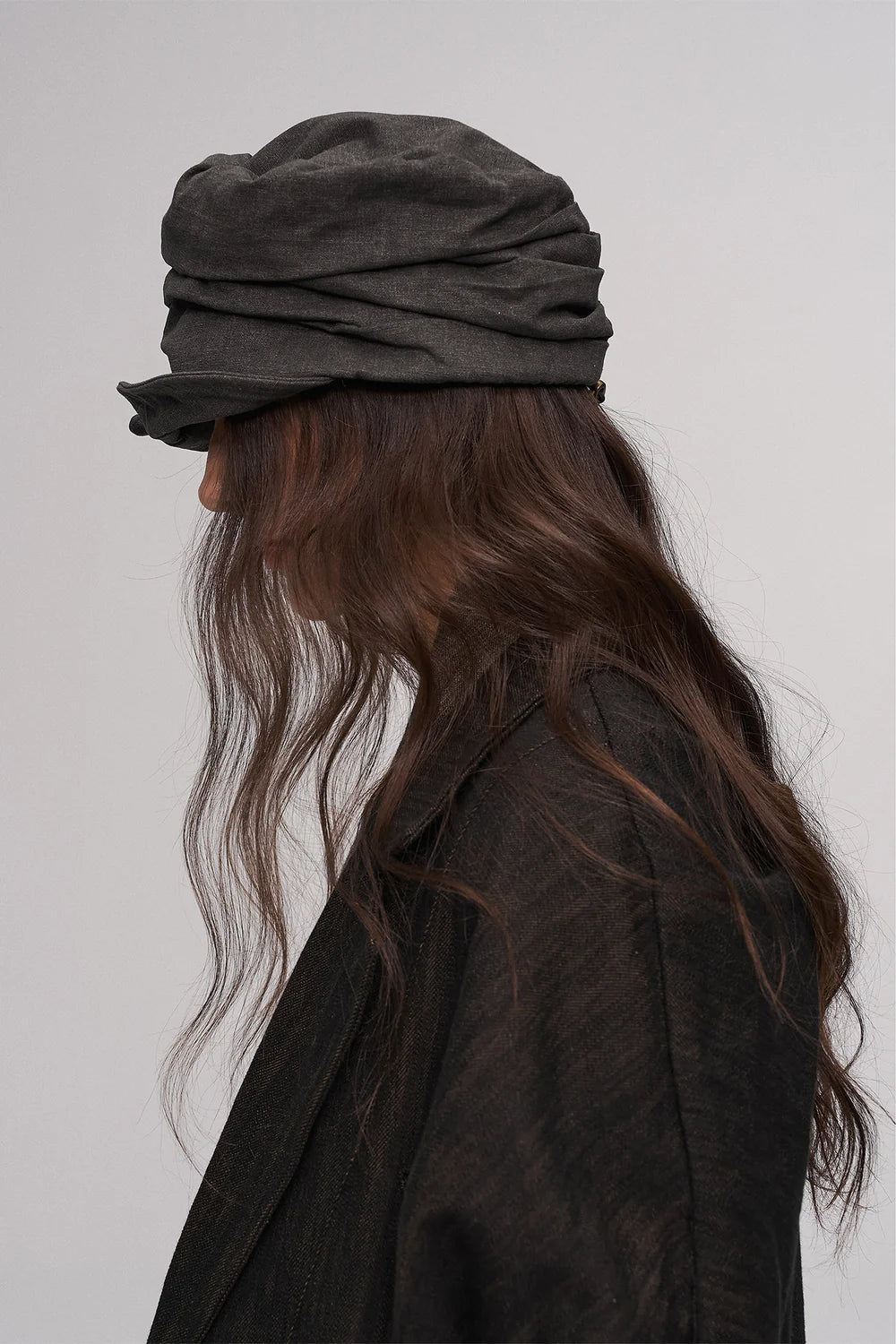 Brown layered hat