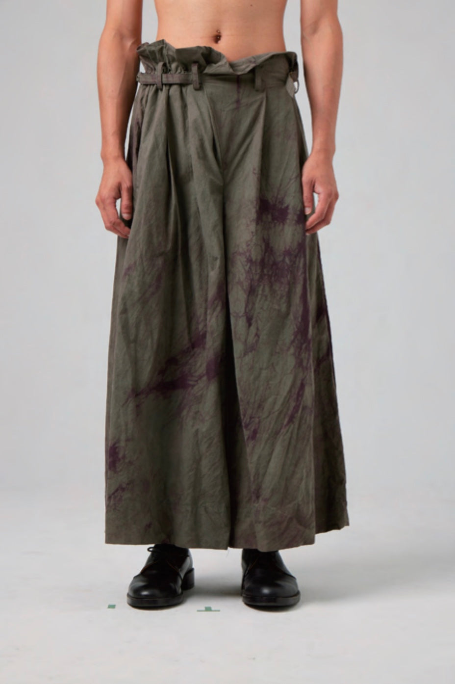 Hand Dyed Strapped Wide Legs Trouser