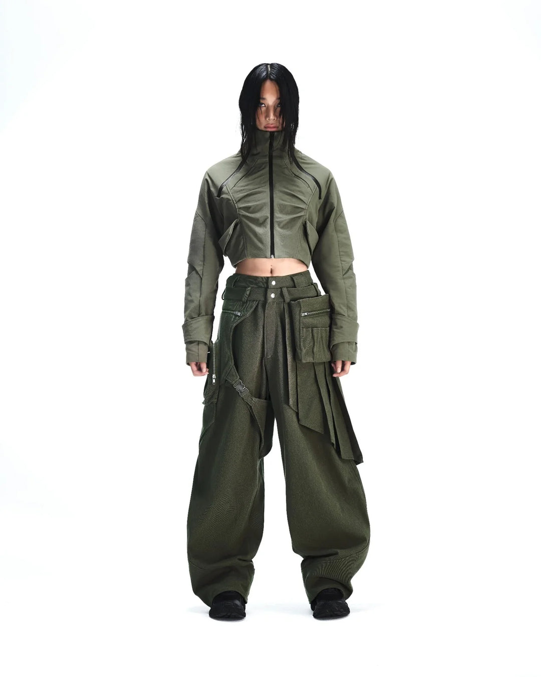 ACX'GEAR LAYERED SKIRT PANTS (Plus ver. / Olive)