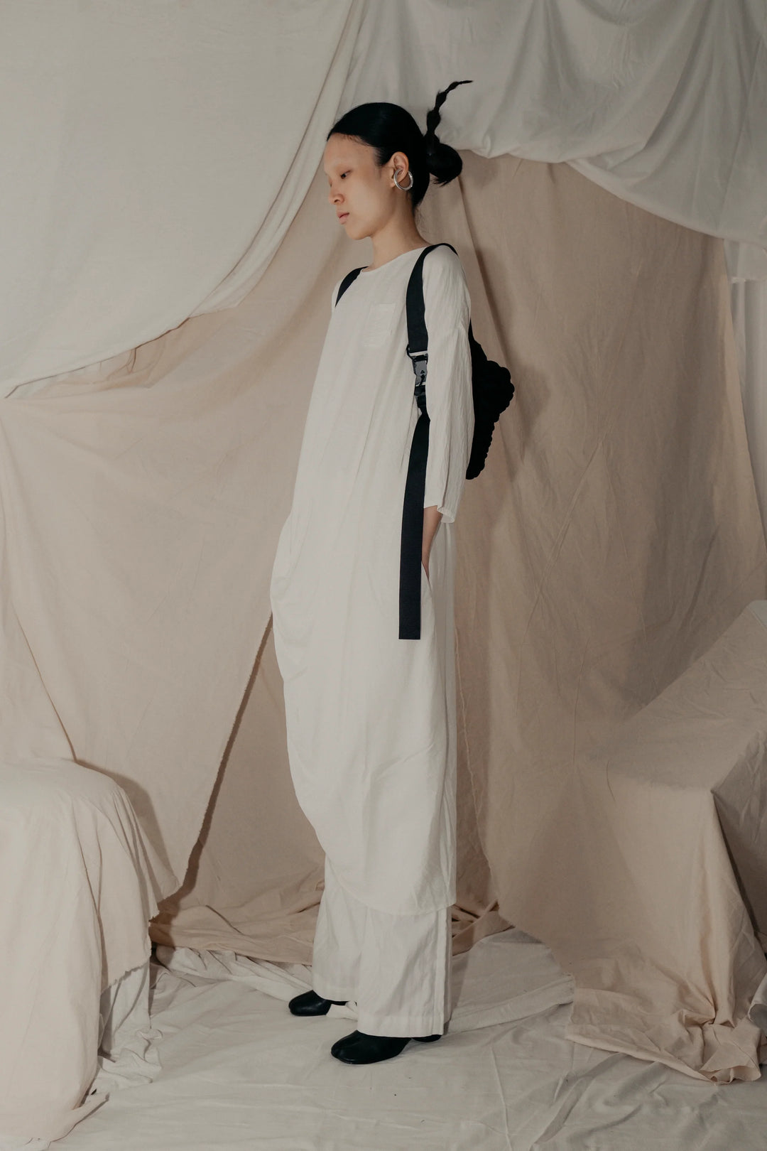 Alms Bowl Dress - White