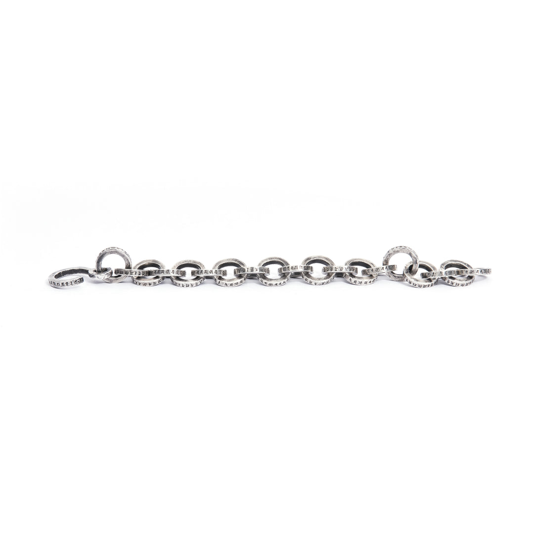 Buddhism Mantra Single link Silver 925 bracelet