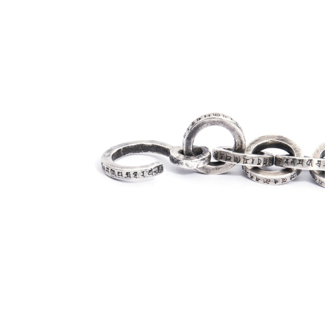 Buddhism Mantra Single link Silver 925 bracelet