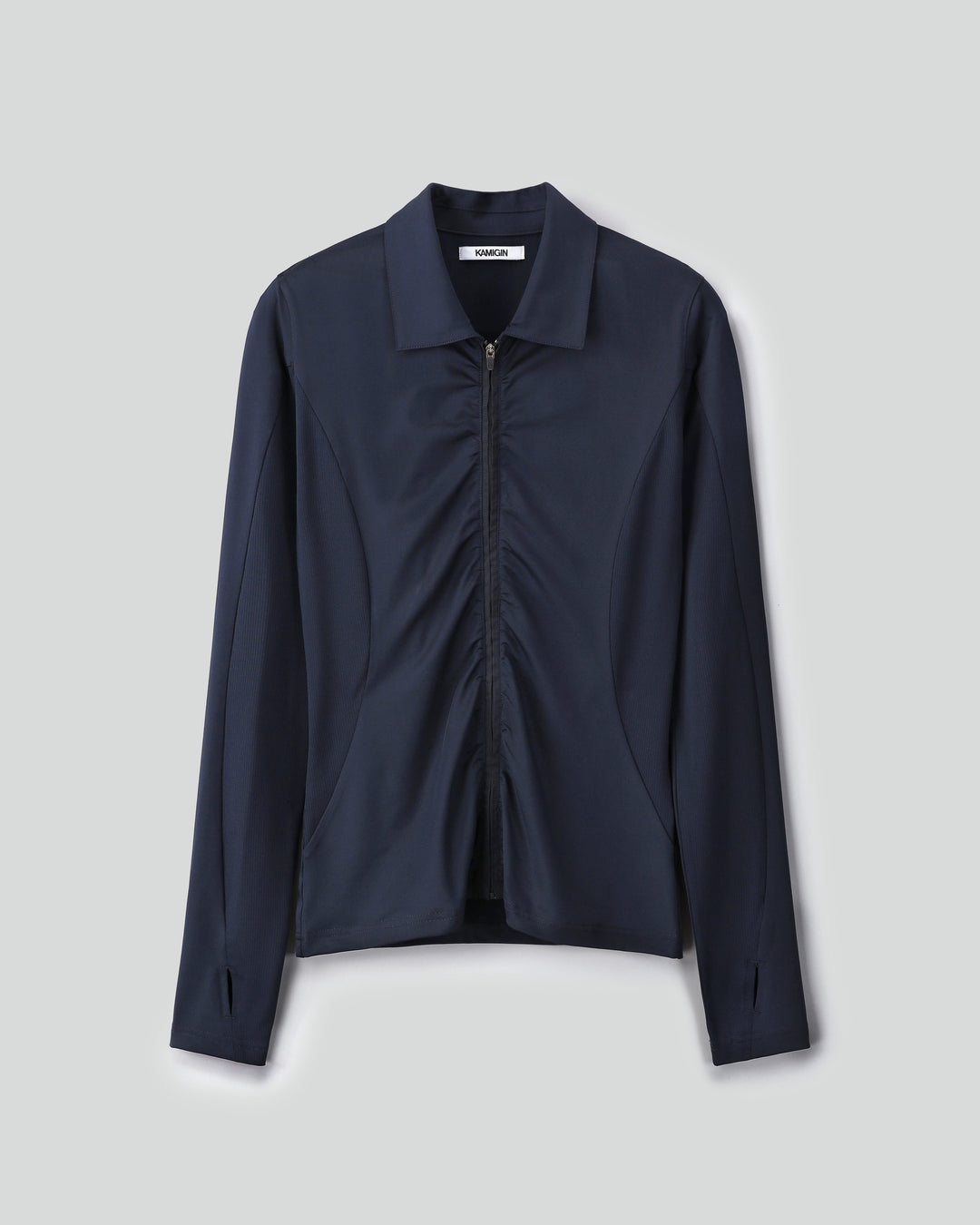 Shirred Technical Long Sleeve Top