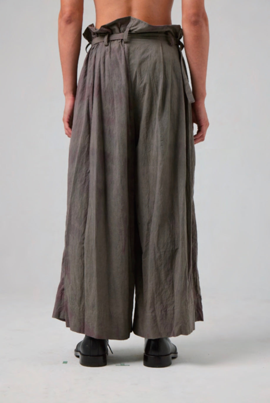 Hand Dyed Strapped Wide Legs Trouser